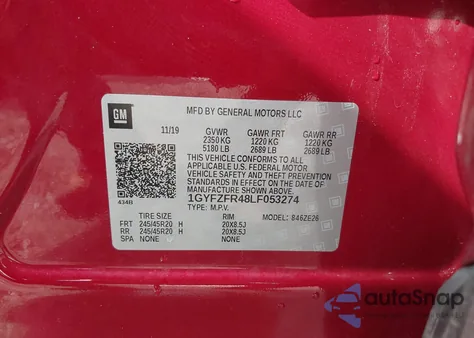 2020 Cadillac Xt4 Awd Sport from USA, damaged, VIN 1GYFZFR48LF053274